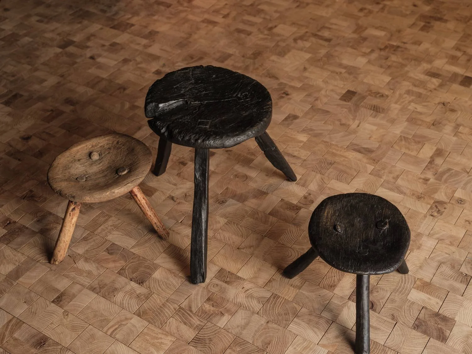 Cube endgrain oak at Design Miami, Les Ateliers Courbet