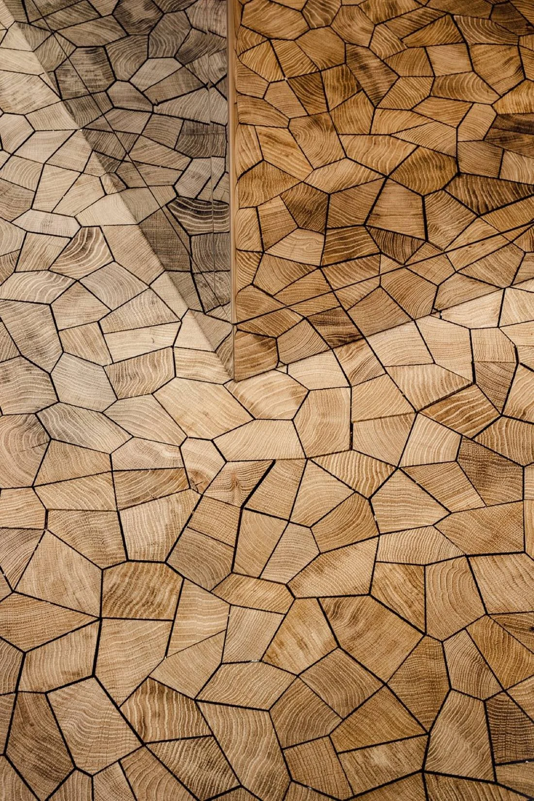 Opus endgrain oak in the Butterfly Pâtisserie at the Hôtel de Crillon, Paris