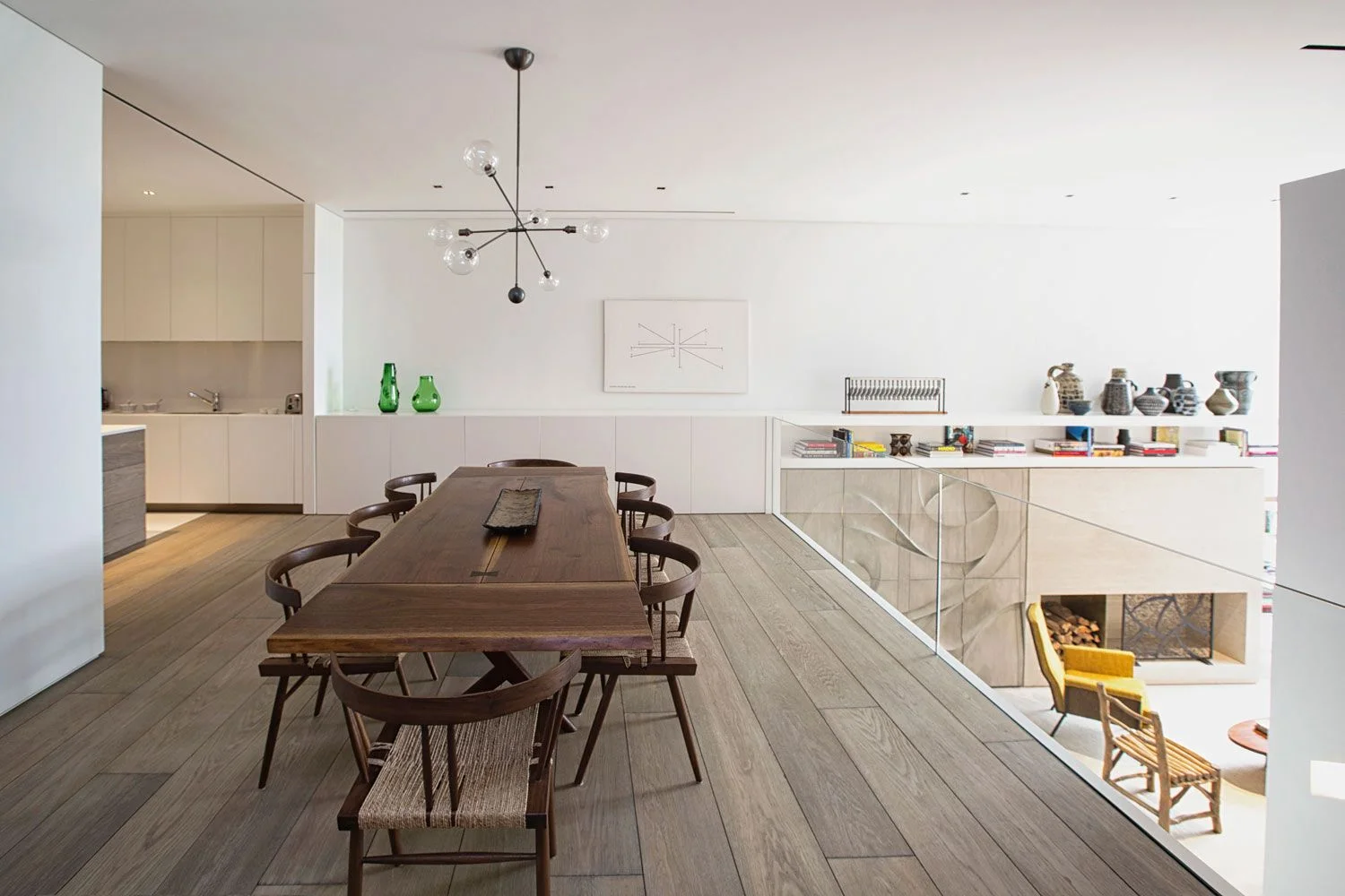 OM Townhouse, New York, dining room wide plank oak floor