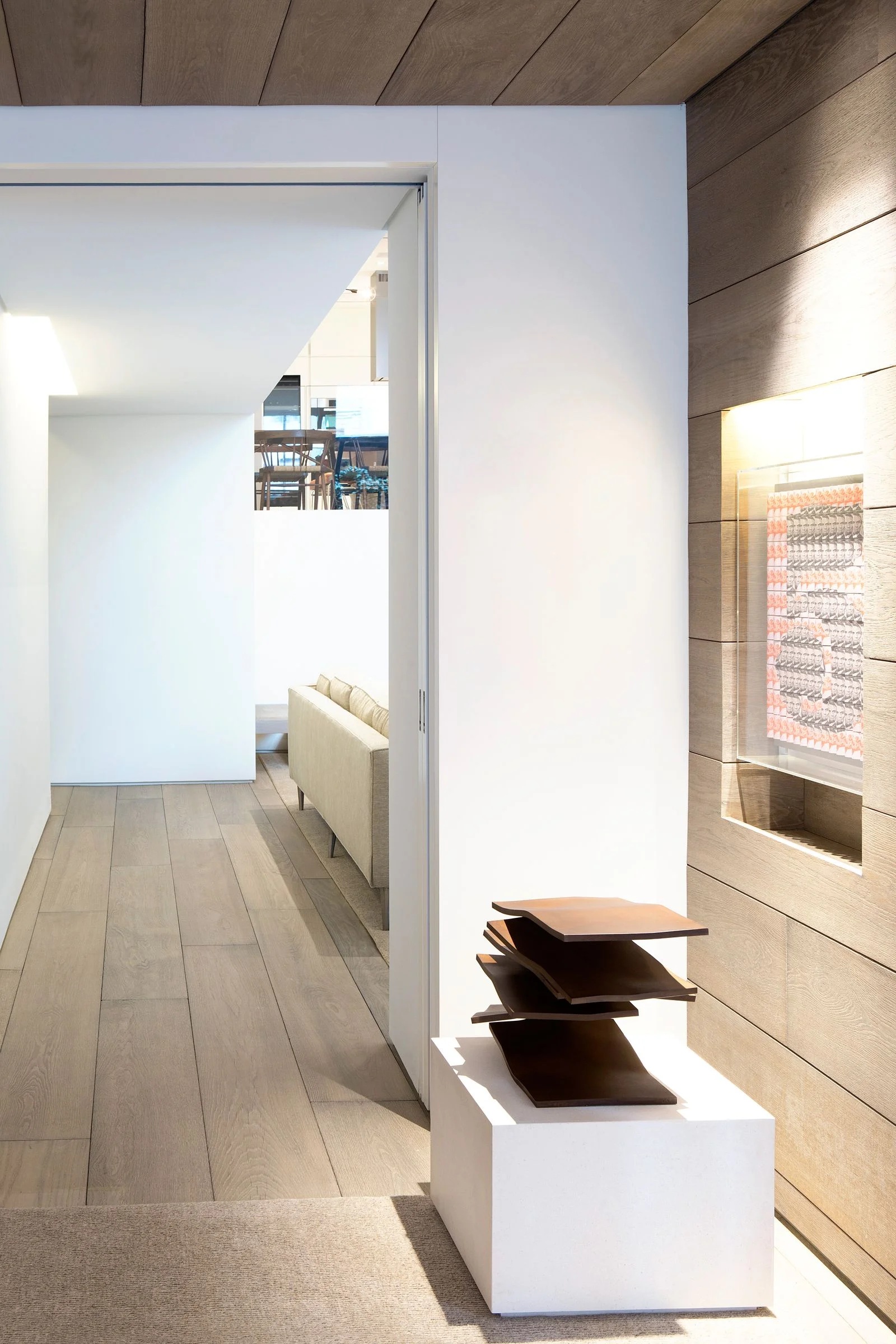OM Townhouse, New York, corridor gallery oak floor