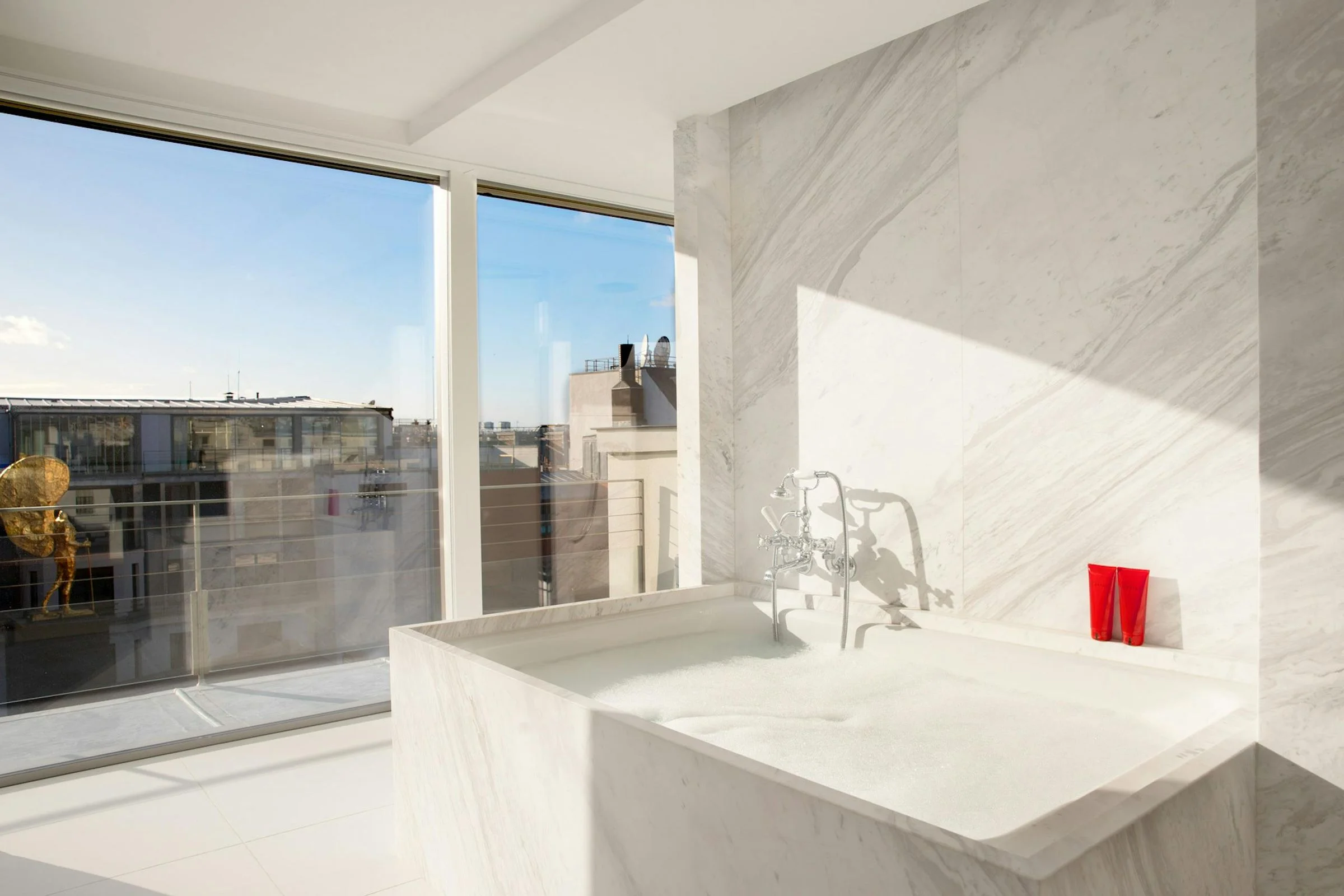 Hôtel Costes, Castiglione, Paris, marble bathroom view