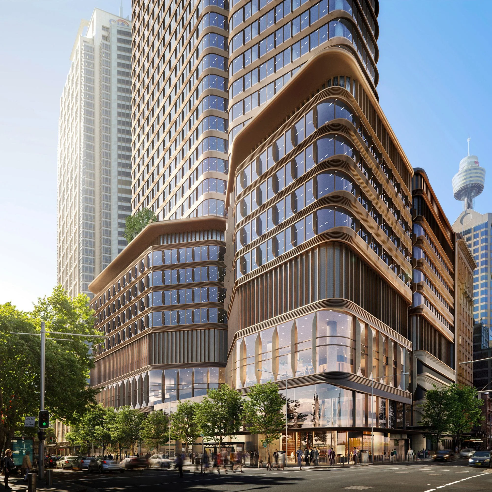 Parkline Place, Sydney, tower facade