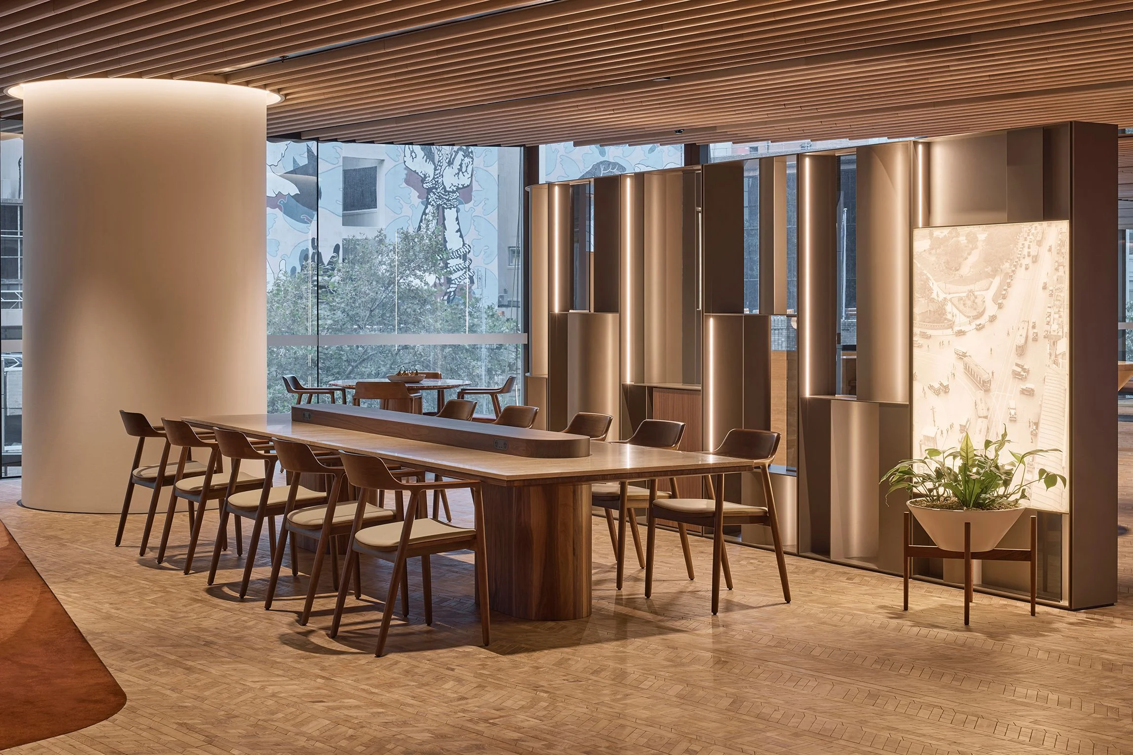 Parkline Place, Sydney, lobby evening