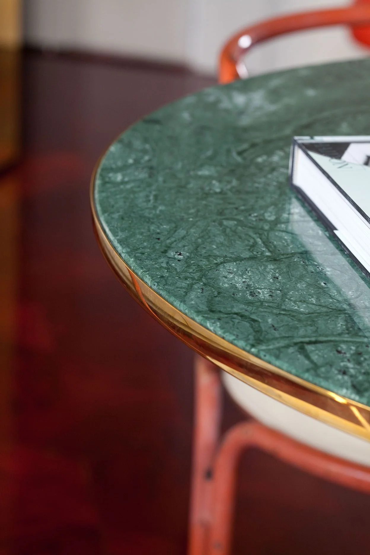 Private Apartment, Paris, marble table detail