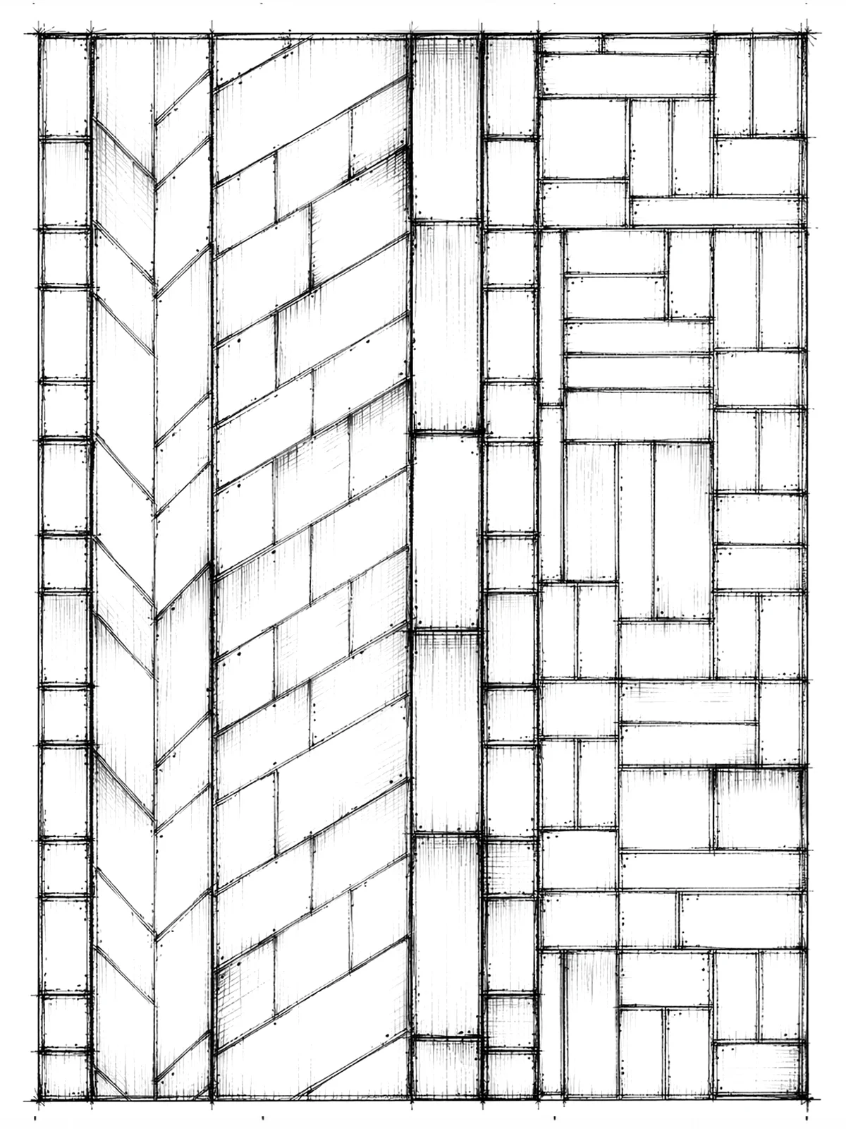 Character rich end-grain wood flooring showing natural ring patterns and knots
