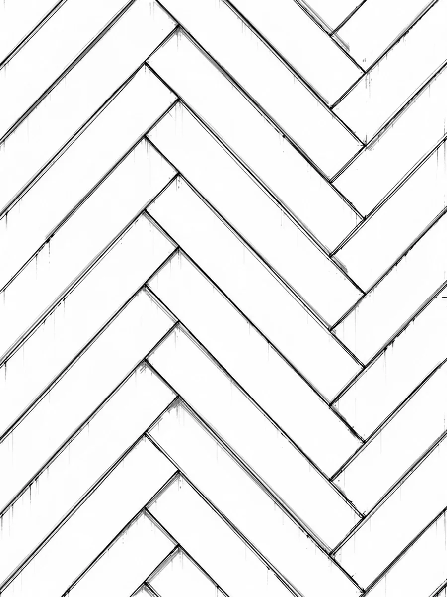 Classic European oak parquet laid in a traditional herringbone pattern showcasing expressive grain variations